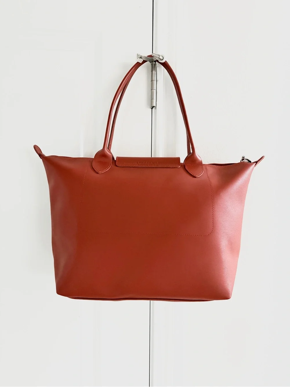 Authentic Longchamp Le Pliage City Medium Tote in Rust